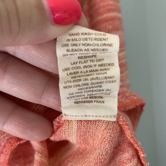 We The Free People Women's Red Orange Long Sleeve Top Blouse Size Small - Picture 6 of 10